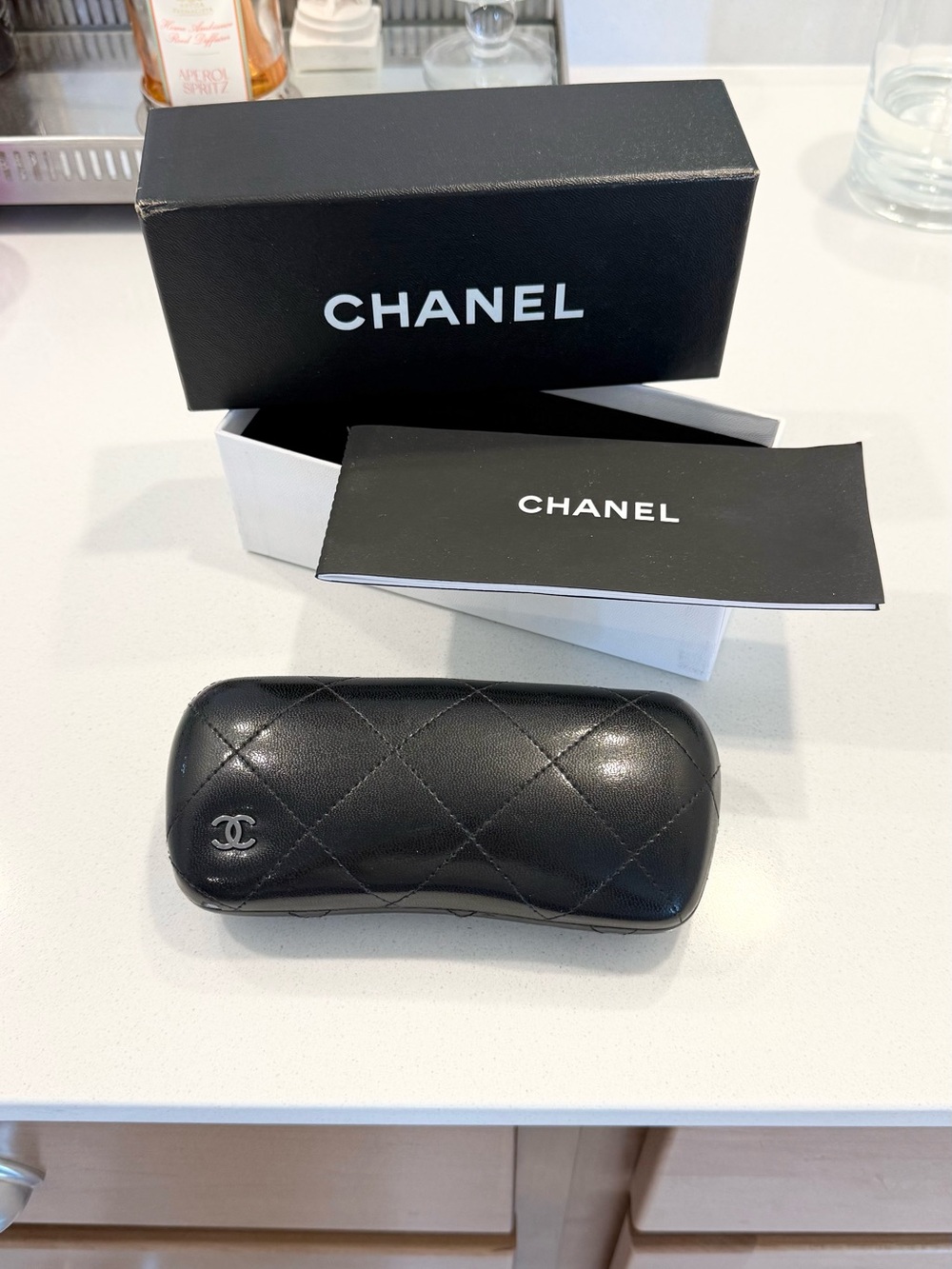 CHANEL Eyewear Quilted Case, Box & Booklet Set – Black